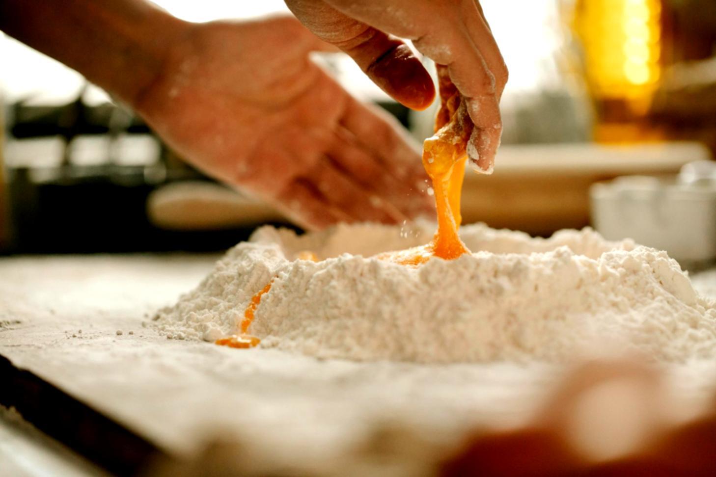 Students working together in a cooking workshop